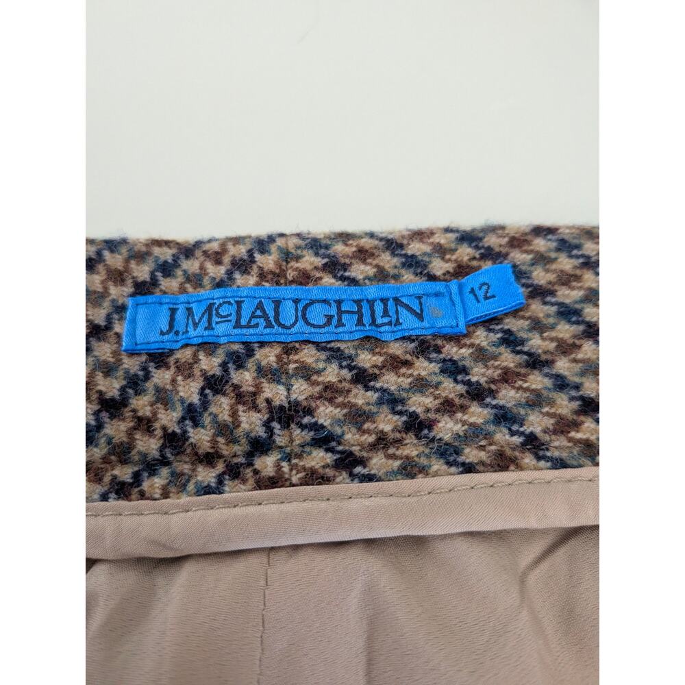 J. McLaughlin Wool Houndstooth Trousers Pants Size 12 Italian Fabric Portugal - Picture 6 of 11